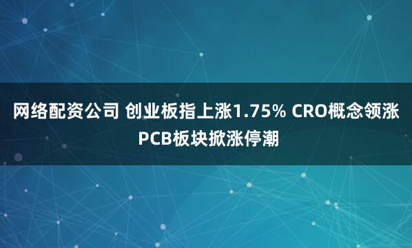 网络配资公司 创业板指上涨1.75% CRO概念领涨 PCB板块掀涨停潮